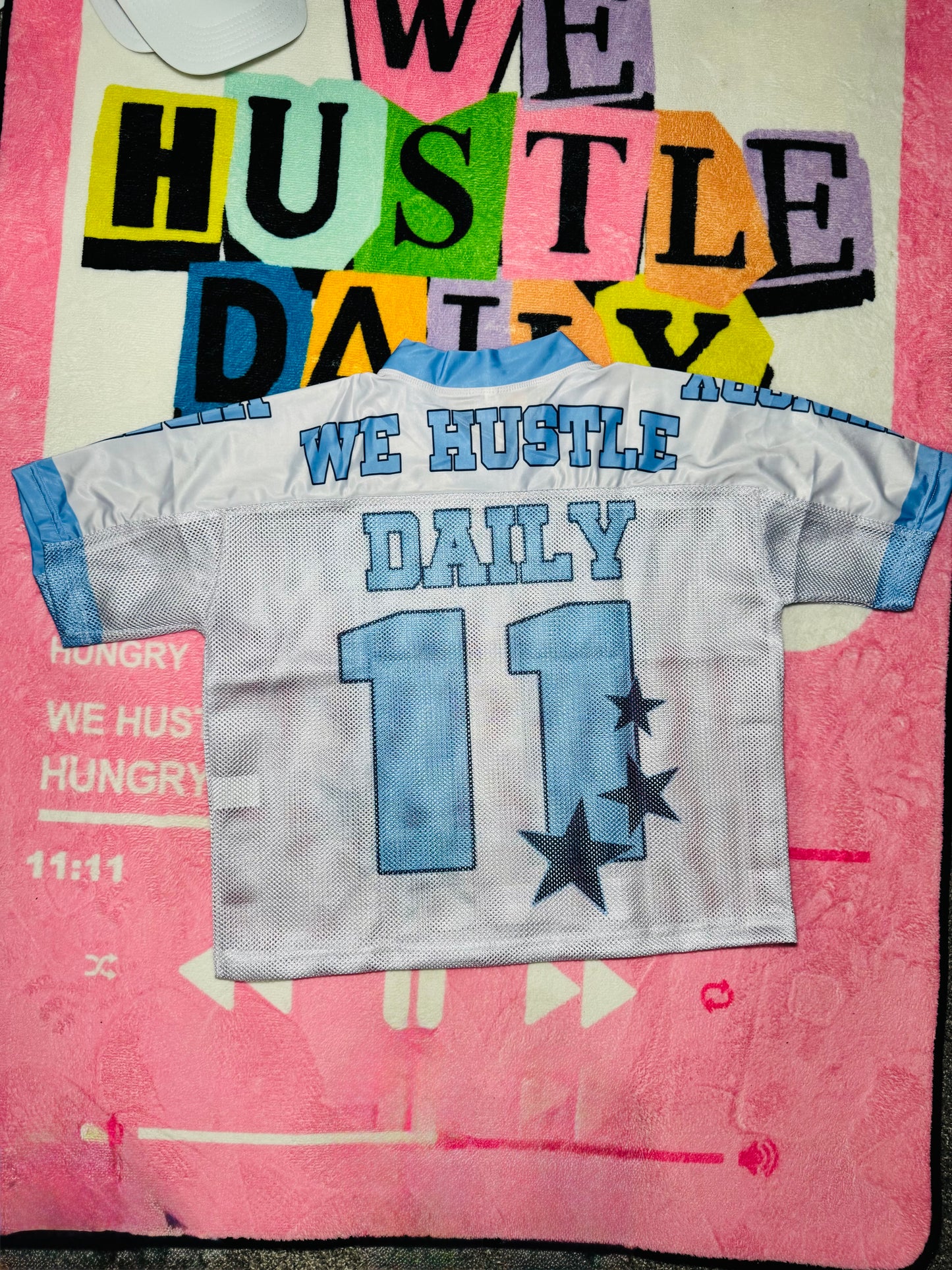 Carolina Blue & White “We Hustle Daily” Jersey