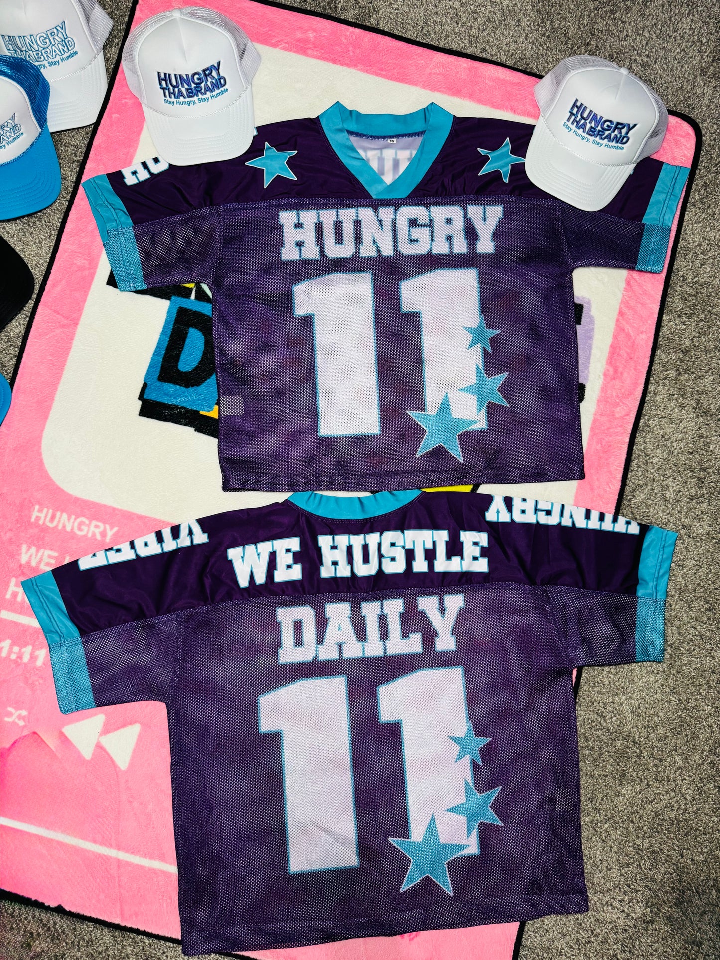 Purple & Teal “We Hustle Daily” Jersey