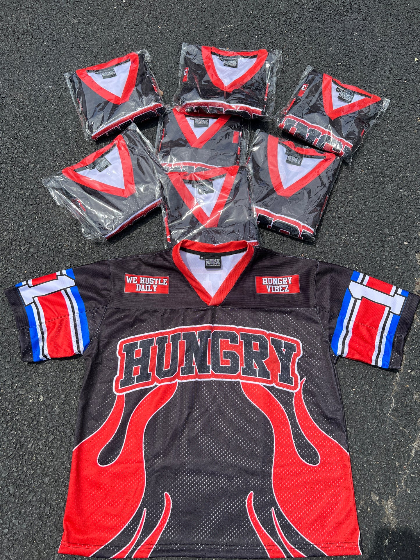 We Hustle Daily Flame Jersey (Black)