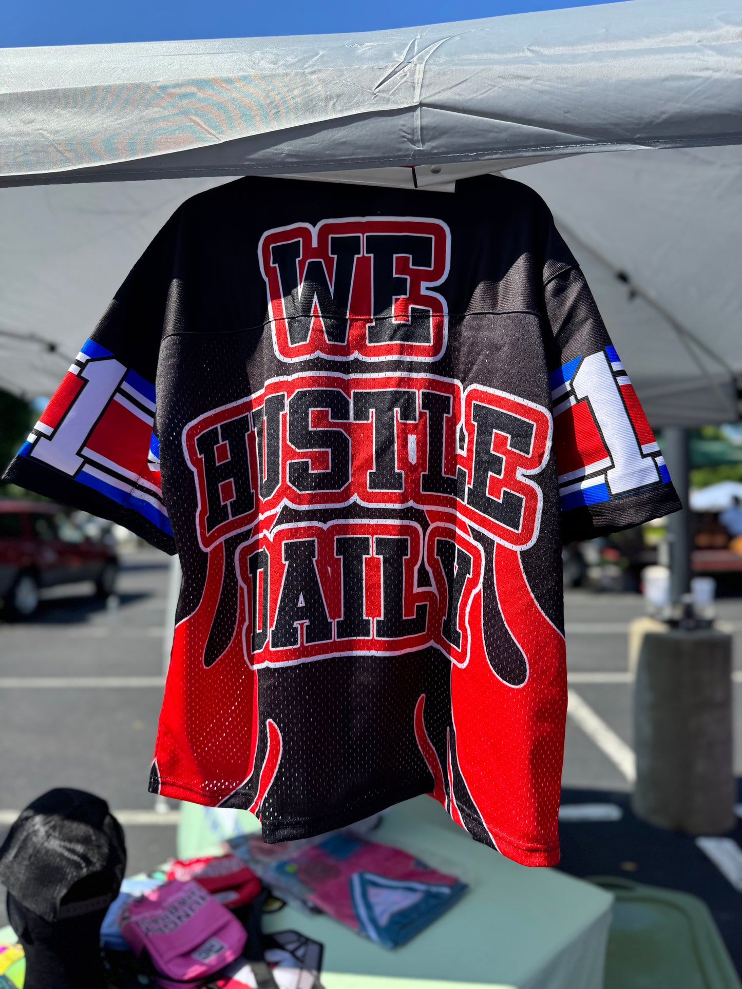 We Hustle Daily Flame Jersey (Black)