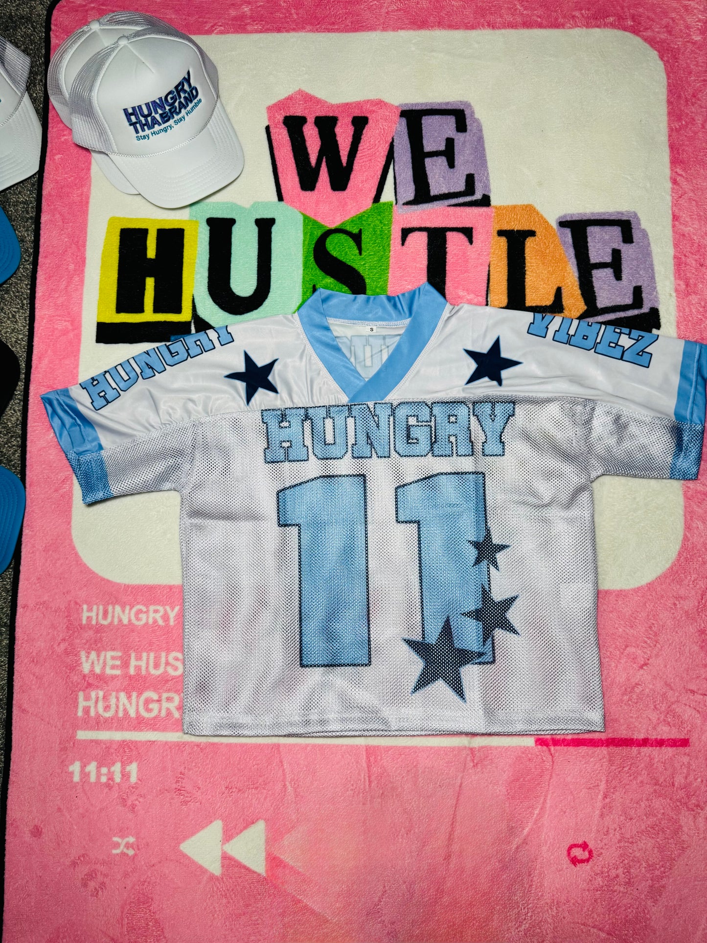 Carolina Blue & White “We Hustle Daily” Jersey