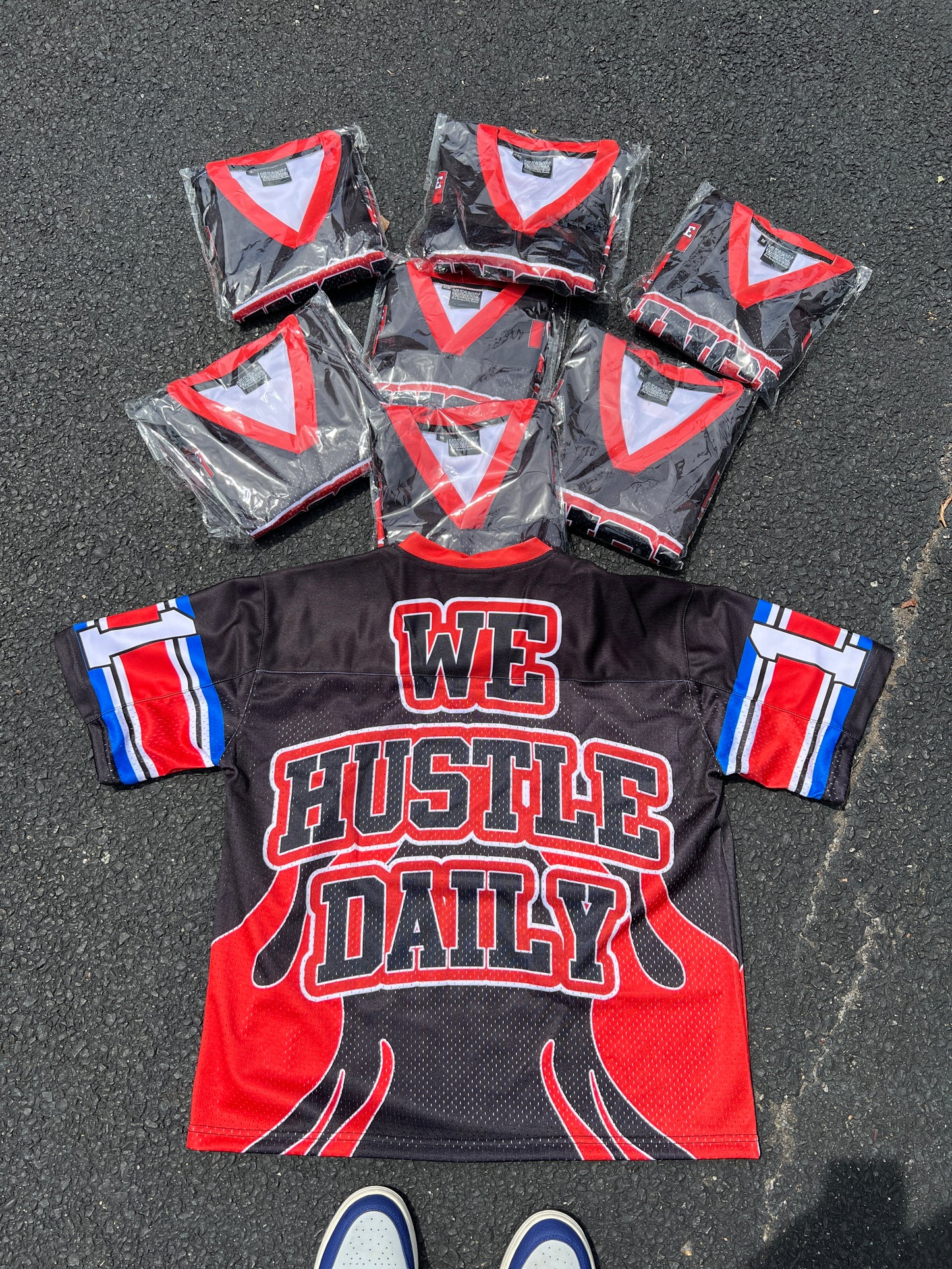 We Hustle Daily Flame Jersey (Black)