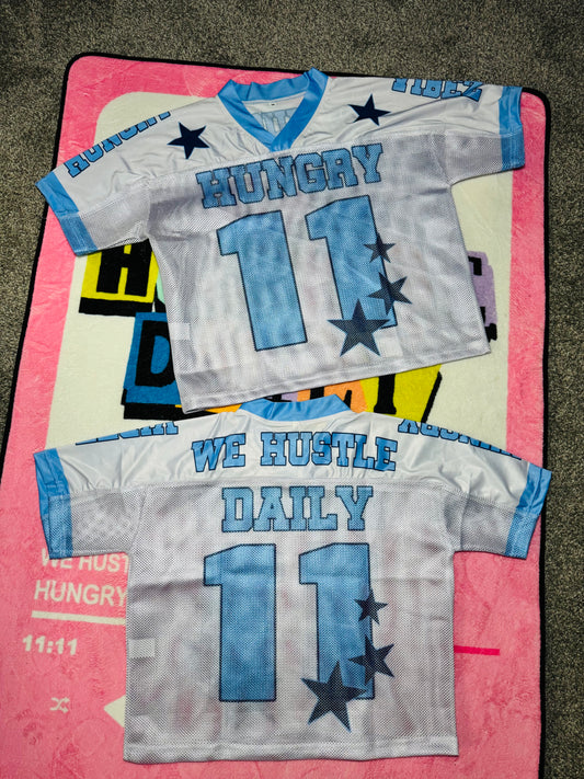 Carolina Blue & White “We Hustle Daily” Jersey