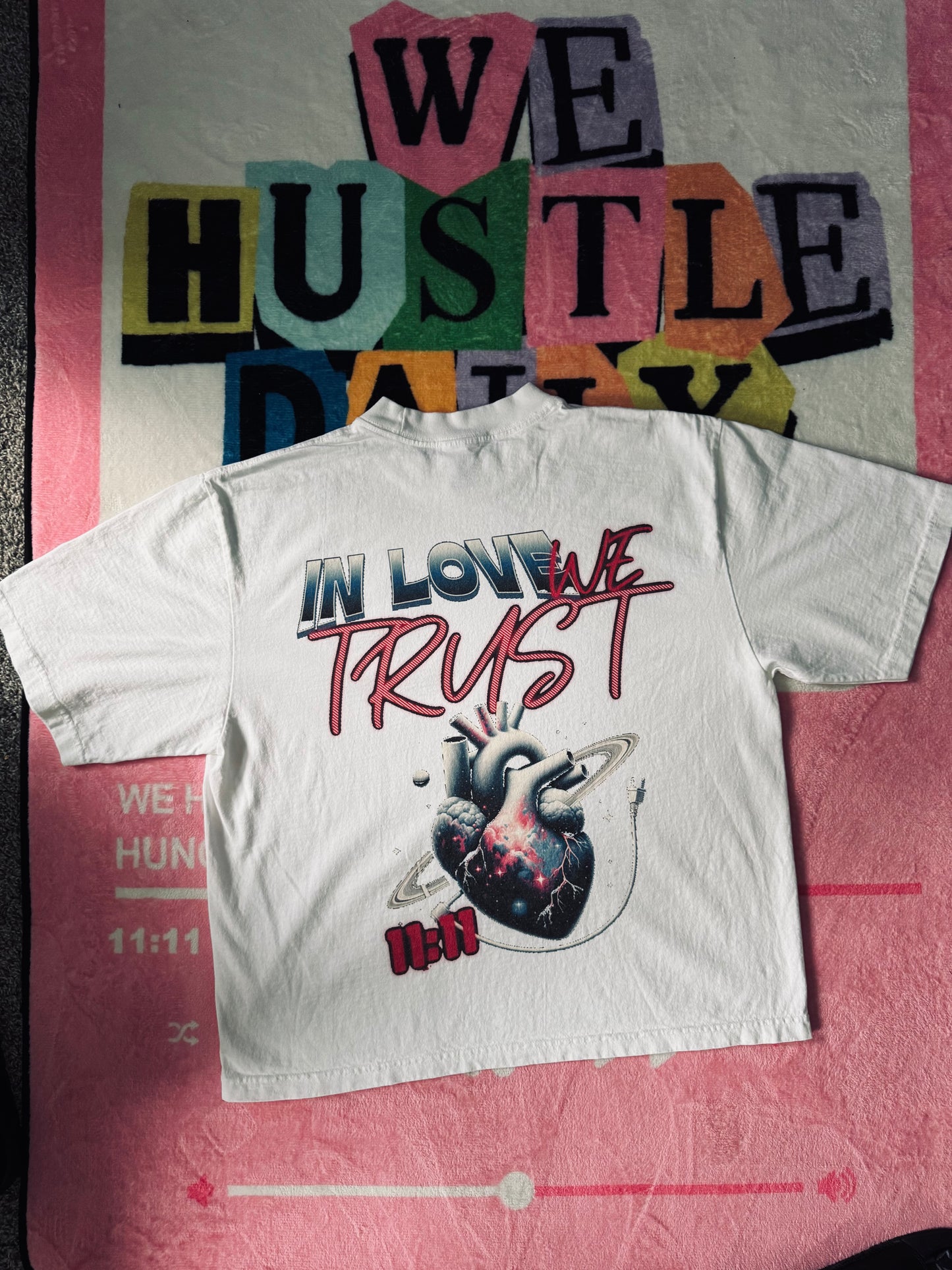 In Love We Trust Cosmic (White) Oversized Boxy Tee
