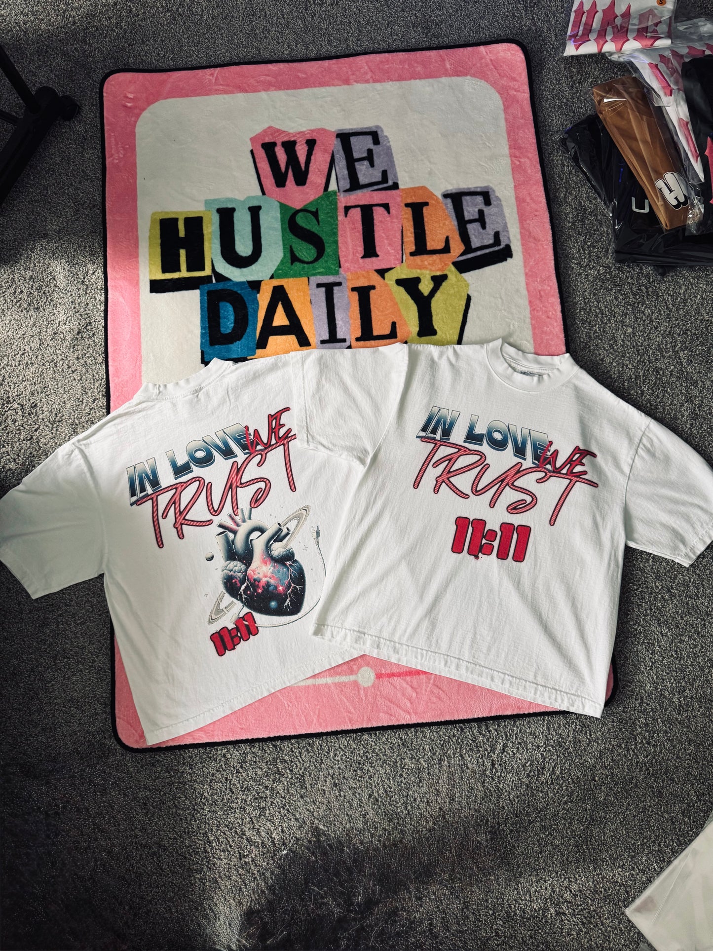 In Love We Trust Cosmic (White) Oversized Boxy Tee